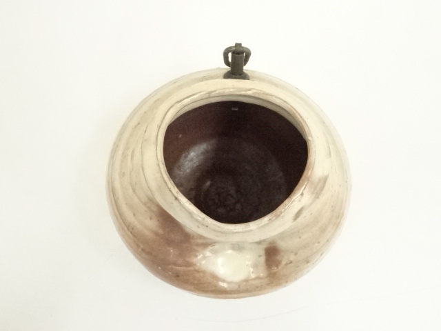  萩焼　梅田陶楽造　掛花入（共箱）